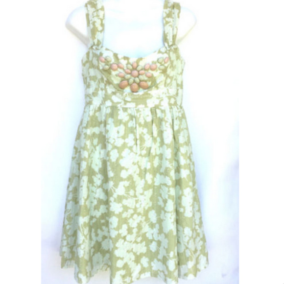 Nanette Lepore Dresses & Skirts - Nanette Lepore Neiman Marcus Dress Green Beaded